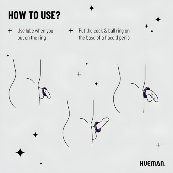 Hueman Saturn - vibro peenisering - laetav, veekindel, lilla