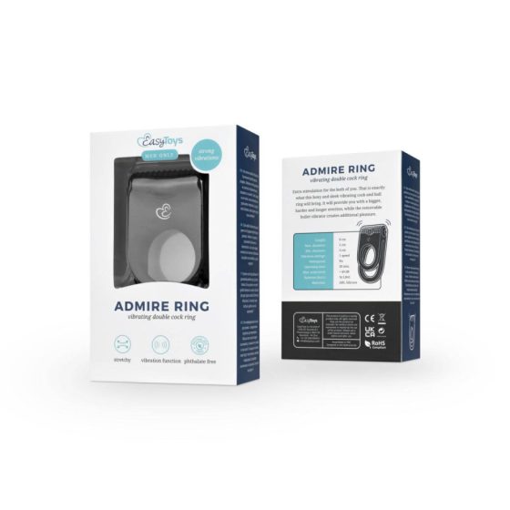 Easytoys Admire Ring - vibrating penis and testicle ring (black)
