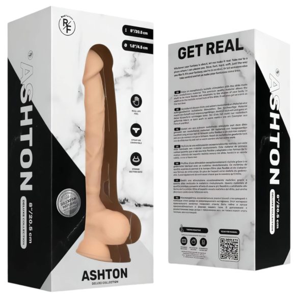 Real Fantasy Ashton - munanditega realistlik dildo - 20,5 cm naturaalne