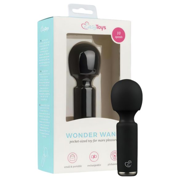 Easytoys Wonder Wand - mini vibromassaažer - akuga - must