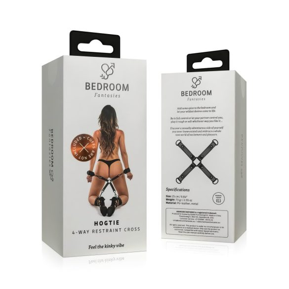 Bedroom Fantasies - ristkinnitusega sidumisrihmad - must