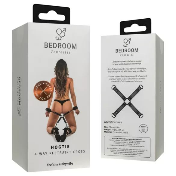 Bedroom Fantasies - ristkinnitusega sidumisrihmad - must