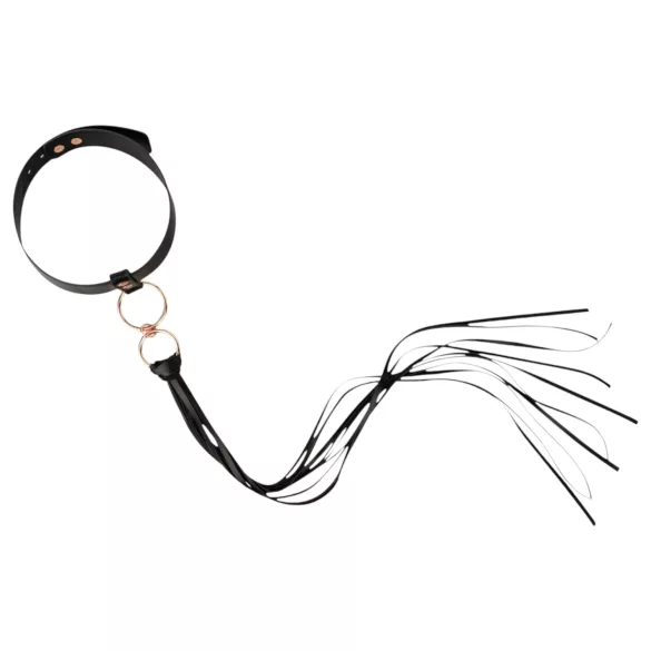 Rosy Gold - kaelarihm ja piits - must