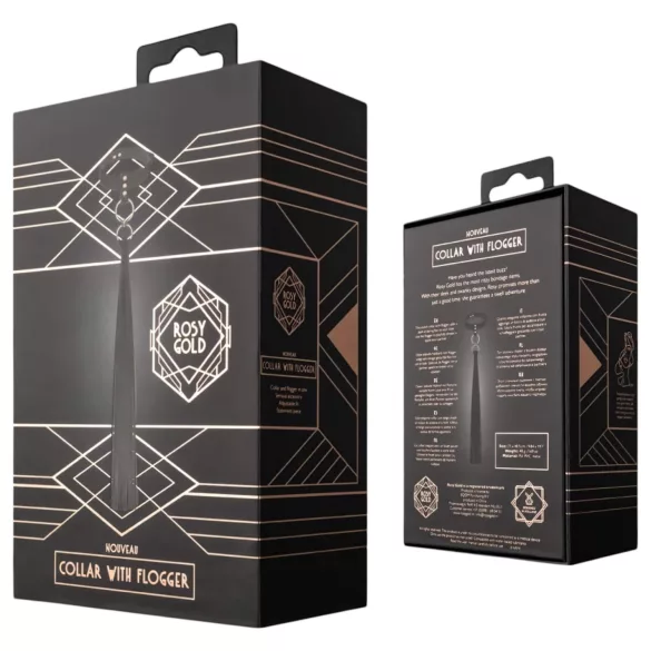 Rosy Gold - kaelarihm ja piits - must