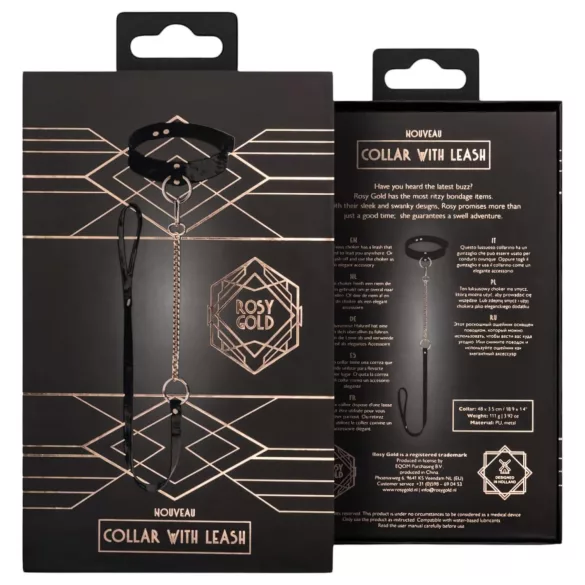 Rosy Gold - kaelarihm ja jalutusrihm - must/roosakuld