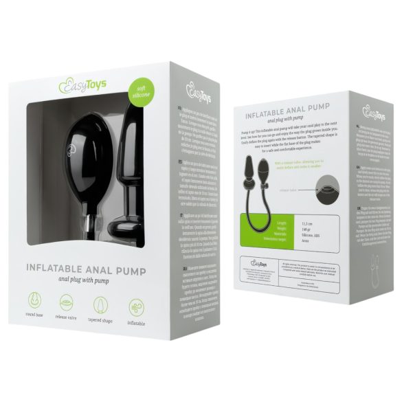 EasyToys - täispuhutav anaalplugg - must