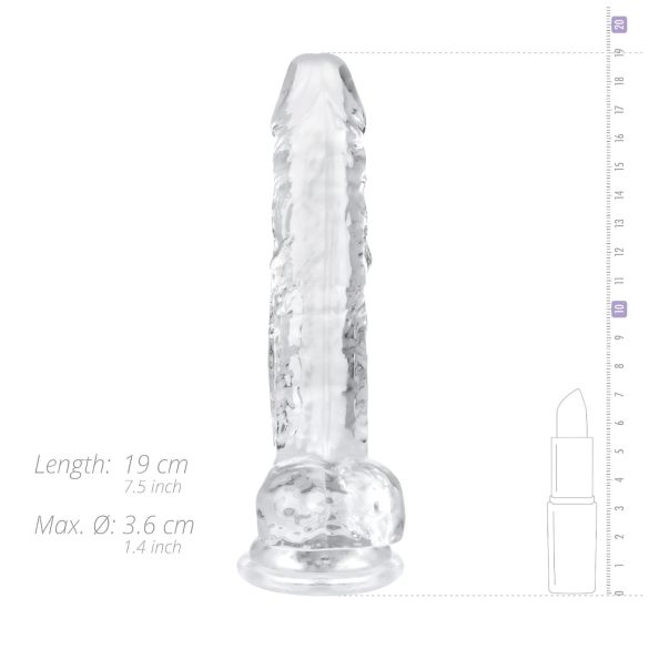 EasyToys - munanditega dildo - 17 cm - läbipaistev