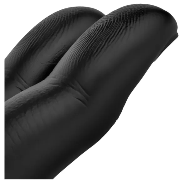 BUTTR Victory - topelt sõrmusega anaaldildo - must