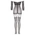Christine - läbipaistev võrkkombinesoon - (must) - XS-XL