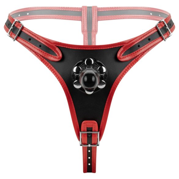 Easytoys - strap-on aluspüksid kolme dildoga - must