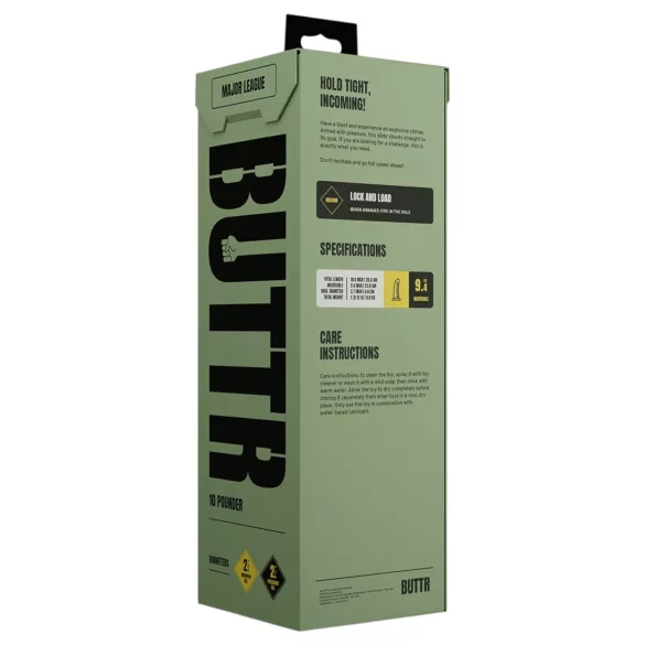 BUTTR Double Ribbed - hiiglaslik sooneline anaaltapp (must) - 26 cm