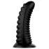 BUTTR Double Ribbed - hiiglaslik sooneline anaaltapp (must) - 26 cm