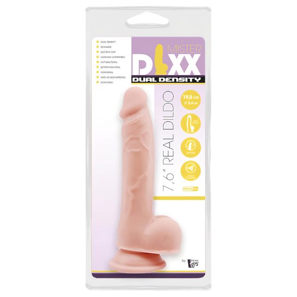 Mr. Dixx 7.6 - dildoga iminapaga ja munanditega - naturaalne 19,5 cm