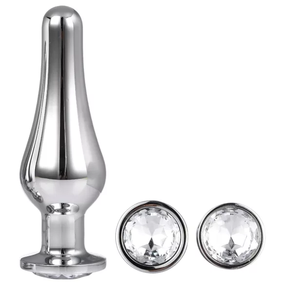 Gleaming Love - anaal-tipp-plugide komplekt (hõbedane, 3-osaline)