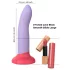 Dreamtoys Love Signal - kahevärviline silikoonist dildo, suur (lilla)