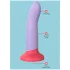 Dreamtoys Love Signal - kahevärviline silikoonist dildo, suur (lilla)