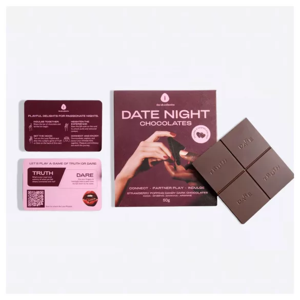 The Oh Collective Date Night - tumeda šokolaadi maca ja maasikatega paaridele (50 g)