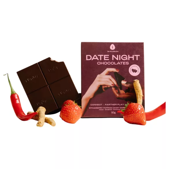 The Oh Collective Date Night - tumeda šokolaadi maca ja maasikatega paaridele (50 g)