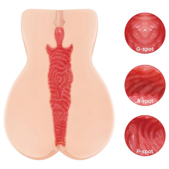 Kokos Onahole 004 - topeltkihiga masturbaator - naturaalne värv