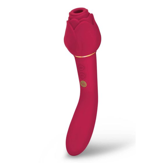 Secret Kisses Rosegasm - 2in1 cordless clitoral vibrator (red)
