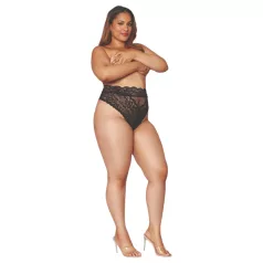 Dreamgirls - kõrge pihaosa pitsist aluspüksid - must - 2XL