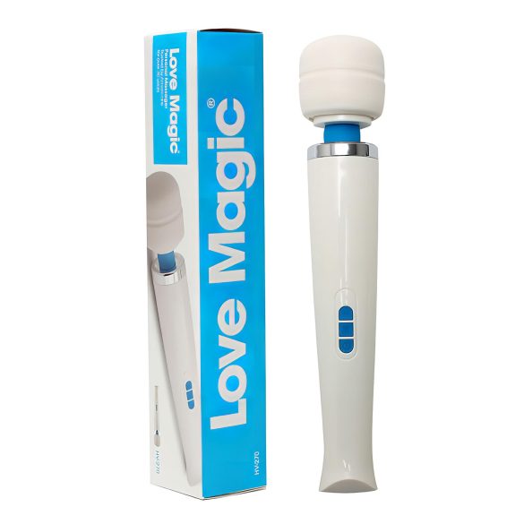 Love Magic Wand - akulaetav, massaaživibraator (valge)
