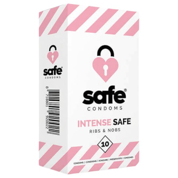 SAFE Intense - kurrud ja punktid kondoom (10 tk)