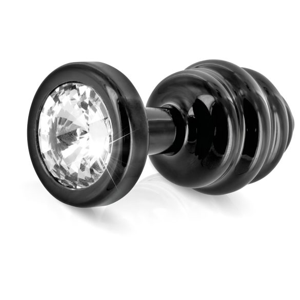 DIOGOL Anni - ribastatud anaalpistik - must - (3 cm)