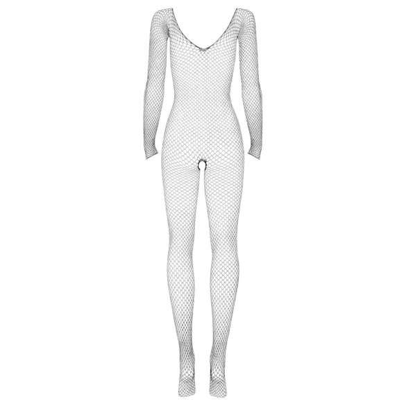 Obsessive - naiste võrkkangas avatud catsuit pikkade varrukatega - must S-L