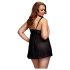 BACI Plus Size - avatud täpiline babydoll - must (XL-XXL)