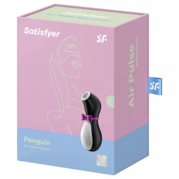Satisfyer Penguin - kliitoristimulaator - aku, veekindel - must-valge