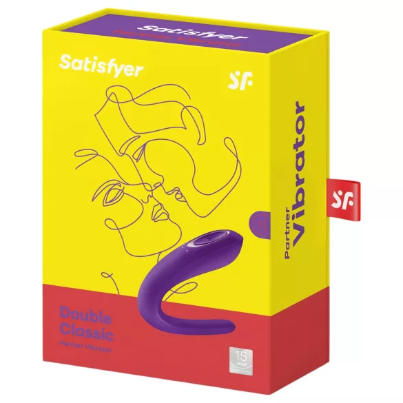 Satisfyer Double Classic - veekindel, laetav paaride vibrator (lilla)