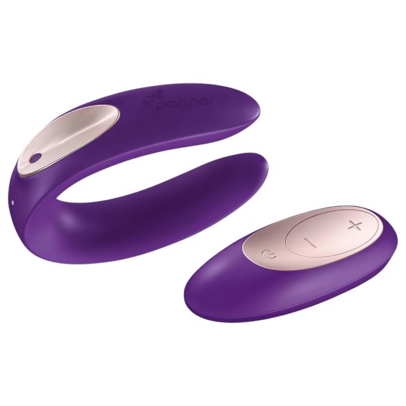 Satisfyer Double Plus Remote - juhtmevaba, laetav paarivibraator (lilla)