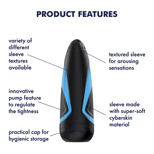 Satisfyer Men One - vaakummasturbaator - sinine/must