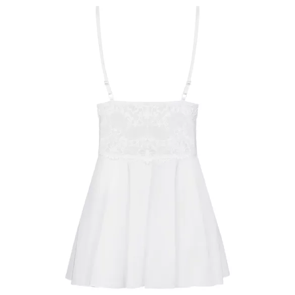 Obsessive - pitsist babydoll ja stringid - valge - L/XL