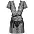 Obsessive Alluria - pits hommikumantel ja stringid (must) - L/XL