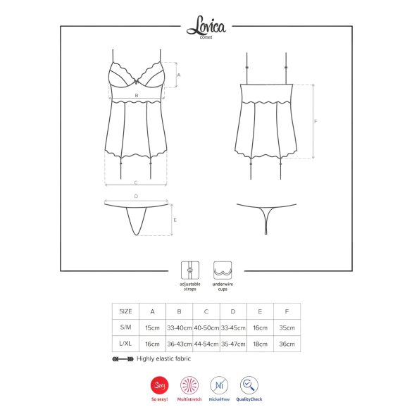 Obsessive Lovica - pitsiline sukapaelaga topp ja stringid (punane)