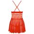 Obsessive 838-BAB-3 - vürtsikas pitsist babydoll ja stringid (punane) - XXL