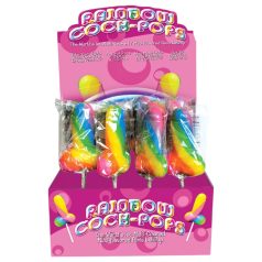   Rainbow Cock Pop - peenise kujuline pulgakomm - puuviljamaitseline - 85g