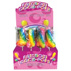   Rainbow Cock Pop - peenise kujuline pulgakomm (85 g) - puuviljamaitseline