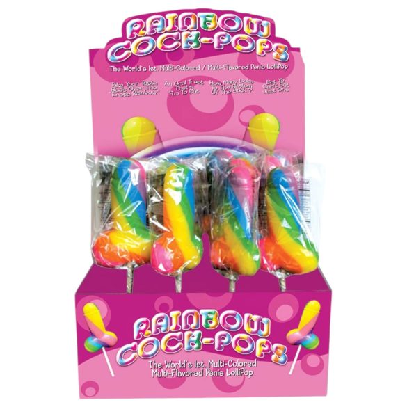 Rainbow Cock Pop - peenise kujuline pulgakomm - puuviljamaitseline - 85g