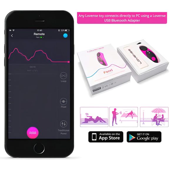 LOVENSE Ferri - kliitorivibraator - nutikas - must-roosa