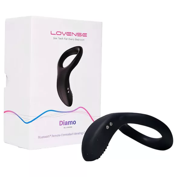Lovense Diamo - rakenduse abil juhitav vibreeriv peeniserõngas meestele (must)