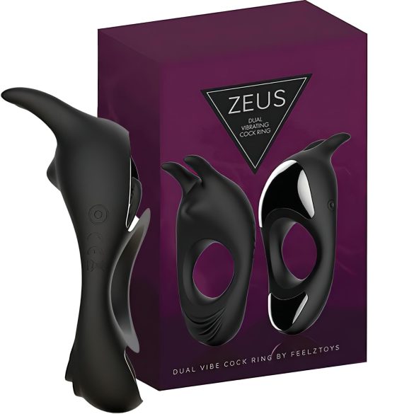 FEELZTOYS Zeus - laetav vibro-võruring (must)