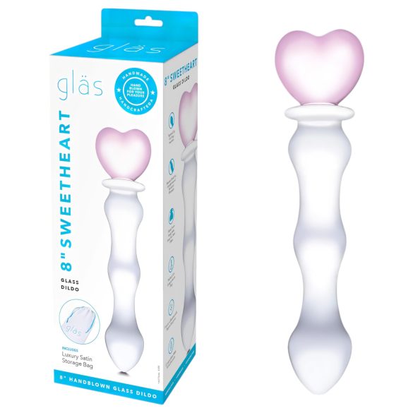 GLAS - südamekujuline klaasist dildo (läbipaistev)