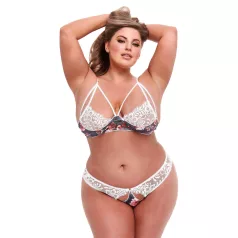   Baci Plus Size - lilleline pitsiline rinnahoidja komplekt (valge)
