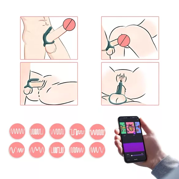 Magic Motion Rise - nutikas vibraatoriga erektsioonirõngas - laetav - roheline