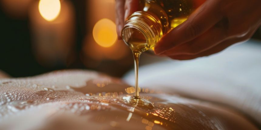 Erootilise massaaži õli kantakse nahale lõõgastavaks sensuaalseks massaažiks | lovesexshop.ee seksipood